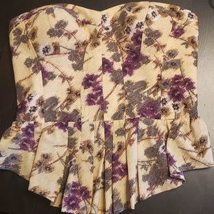 Jessica Simpson Floral Bustier Top - Medium